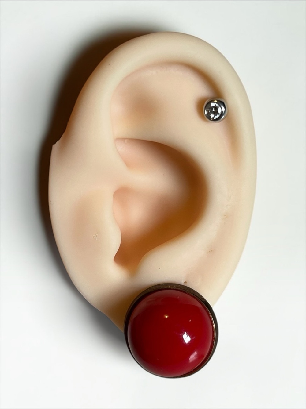 🍭5 for $20🍭 Vintage Red Cabochon Button Clip On Earrings CC X